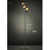 EGLO 39388 | Fiumara Eglo álló lámpa 168,5cm taposókapcsoló elforgatható alkatrészek 2x E27 fekete, arany