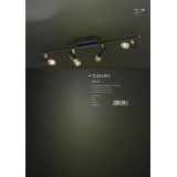 EGLO 39147 | Tomares Eglo spot lámpa szabályozható fényerő, elforgatható alkatrészek 4x LED 1920lm 3000K fekete, sárgaréz