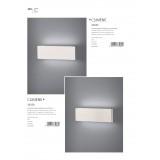 EGLO 39268 | Climene Eglo fali lámpa téglatest szabályozható fényerő 2x LED 1000lm 3000K csiszolt alumínium, fehér