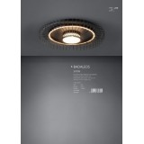 EGLO 39799 | Badaleos Eglo mennyezeti lámpa szabályozható fényerő 1x LED 2650lm + 1x LED 1700lm 3000K fekete, átlátszó