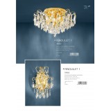 EGLO 39604 | Fenoullet Eglo fali lámpa 1x E14 sárgaréz, kristály, átlátszó