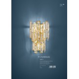 EGLO 39615 | Calmeilles Eglo fali lámpa 3x E14 sárgaréz, kristály, átlátszó