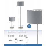 EGLO 31628 | Eglo-Maserlo-GS Eglo asztali lámpa kerek 42cm vezeték kapcsoló 1x E27 szürke, ezüst, matt nikkel
