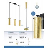 EGLO 97655 | Pinto-Gold Eglo álló lámpa 147cm taposókapcsoló 1x E27 fekete, áttetsző, arany