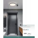 EGLO 900366 | Pinetto Eglo fali, mennyezeti lámpa kerek 1x LED 1850lm 4000K IP44 fekete, opál