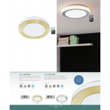 EGLO 900369 | Carpi-LED Eglo fali, mennyezeti lámpa kerek 1x LED 1110lm 3000K IP44 súrolt arany, fehér