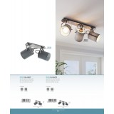 EGLO 98141 | Villabate Eglo spot lámpa elforgatható alkatrészek 3x E27 szatén nikkel, szürke