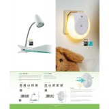 EGLO 97934 | Tineo Eglo irányfény lámpa fényérzékelő szenzor, hangérzékelő konnektorlámpa 2x LED 8lm 3000K fehér