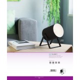 EGLO 99103 | Villabate Eglo asztali lámpa 17,5cm vezeték kapcsoló 1x E27 fekete, fehér