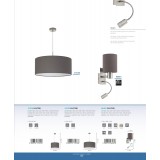 EGLO 96481 | Eglo-Pasteri-A Eglo falikar lámpa kapcsoló flexibilis 1x E27 + 1x LED 380lm matt barna, fehér, matt nikkel
