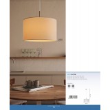 EGLO 31571 | Eglo-Pasteri-W Eglo függeszték lámpa kerek 1x E27 matt fehér, matt nikkel