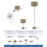 EGLO 95055 | Eglo-Maserlo-TG Eglo falikar lámpa kapcsoló elforgatható alkatrészek 1x E27 fényes taupe, arany, matt nikkel