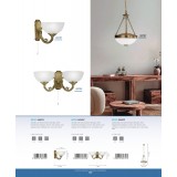 EGLO 82751 | Savoy Eglo falikar lámpa húzókapcsoló 1x E14 bronz, fehér