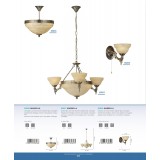 EGLO 85859 | Marbella Eglo falikar lámpa húzókapcsoló 1x E14 bronz, pezsgő, alabástrom