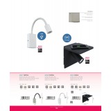 EGLO 96567 | Tazzoli Eglo fali lámpa kapcsoló flexibilis, USB csatlakozó, telefon töltő, mobil töltő 1x LED 380lm 3000K matt nikkel, fekete