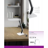EGLO 93901 | Sellano Eglo asztali lámpa 43cm fényerőszabályzós érintőkapcsoló szabályozható fényerő, állítható színhőmérséklet, elforgatható alkatrészek 1x LED 630lm 2700 <-> 5000K fehér, fekete