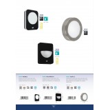 EGLO 99584 | Madriz Eglo fali lámpa téglalap mozgásérzékelő 1x LED 993lm 3000K IP44 fekete, fehér