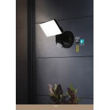 EGLO 98178 | Pagino Eglo falikar lámpa mozgásérzékelő elforgatható alkatrészek 1x LED 2300lm 5000K IP44 fekete