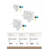 EGLO 33158 | Faedo Eglo fényvető lámpa - Samsung Chip mozgásérzékelő, fényérzékelő szenzor - alkonykapcsoló elforgatható alkatrészek 1x LED 2750lm 4000K IP44 fehér, áttetsző