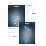 EGLO 39547 | Montefio Eglo függeszték lámpa szabályozható fényerő 17x LED 8160lm 3000K króm, kristály, fehér