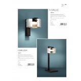 EGLO 39876 | Copillos Eglo falikar lámpa fényerőszabályzós érintőkapcsoló szabályozható fényerő 1x LED 730lm 3000K fekete, áttetsző fekete
