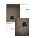 EGLO 39866 | Granadillos Eglo asztali lámpa 64cm vezeték kapcsoló 1x E27 fekete