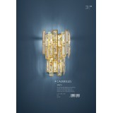EGLO 39615 | Calmeilles Eglo fali lámpa 3x E14 sárgaréz, kristály, átlátszó