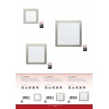 EGLO 99167 | Fueva-5 Eglo beépíthető LED panel négyzet 117x117mm 1x LED 650lm 3000K szatén nikkel, fehér