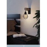 EGLO 43135 | Townshend-5 Eglo falikar lámpa 1x E27 fekete, natúr, barna