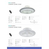 EGLO 35145 | Malinska Eglo ventilátoros lámpa mennyezeti kerek távirányító szabályozható fényerő, állítható színhőmérséklet, időkapcsoló 3x LED 4500lm 2700 <-> 6500K fehér, kristály hatás