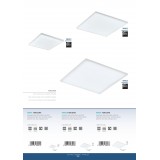 EGLO 98901 | Turcona Eglo mennyezeti LED panel - edgelight négyzet 1x LED 1400lm 4000K fehér, szatén