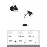 EGLO 49468 | Priddy Eglo fali lámpa elforgatható alkatrészek 1x E27 fekete, fehér