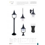 ELSTEAD SHANNON-DOWN | Shannon-EL Elstead falikar lámpa tengerpartra tervezve 1x E27 IP44 UV fekete, átlátszó
