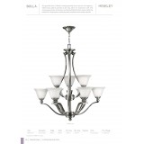 ELSTEAD HK-BOLLA9 | Bolla-EL Elstead csillár lámpa 9x E27 matt nikkel, fehér