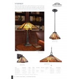 ELSTEAD QZ-STEPHEN-TL | Stephen Elstead asztali lámpa 58,4cm vezeték kapcsoló kézzel készült 2x E27 bronzbarna, többszínű