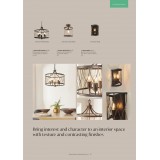 ENDON 61499 | Heston Endon fali lámpa 1x E14 matt fekete, bronz, rozsdabarna