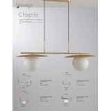 FANEUROPE I-CHAPLIN-S45 ORO | Chaplin-FE Faneurope függeszték lámpa Luce Ambiente Design 1x E27 matt arany, opál, fekete
