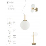FANEUROPE I-HERA-L2 | Hera-FE Faneurope asztali lámpa Luce Ambiente Design 47cm kapcsoló 2x G9 arany, opál
