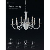 FANEUROPE I-ARMSTRONG/10 BCO | Armstrong-FE Faneurope csillár lámpa Luce Ambiente Design 10x E14 szaténfehér, arany