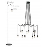 FANEUROPE I-SPIDER-S12 | Spider-FE Faneurope függeszték lámpa Luce Ambiente Design rövidíthető vezeték 12x G9 antracit, szatén