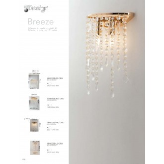 FANEUROPE I-BREEZE/AP2 ORO | Breeze-FE Faneurope falikar lámpa Luce Ambiente Design 2x E14 arany, kristály