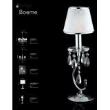 FANEUROPE I-BOEME/L1 | Boeme Faneurope asztali lámpa Luce Ambiente Design 44cm kapcsoló 1x E14 króm, csillogó, kristály