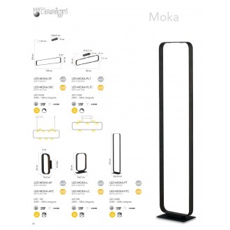 FANEUROPE LED-MOKA-PTC | Moka-Caffe Faneurope álló lámpa Luce Ambiente Design 114cm kapcsoló 2x LED 1120lm 3000K mokka