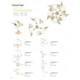 FANEUROPE I-PRIMAVERA/PL3 | Primavera Faneurope mennyezeti lámpa Luce Ambiente Design kézzel festett 3x E14 antikolt fehér, arany, zöld