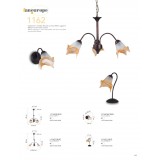 FANEUROPE I-1162/3 RUG | LAD-1162 Faneurope csillár lámpa Luce Ambiente Design kézzel festett 3x E14 rozsdabarna, opál, narancs
