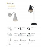 FANEUROPE I-LOGIKO-L NER | Logiko Faneurope asztali lámpa Luce Ambiente Design 42,5cm kapcsoló flexibilis 1x E14 króm, fekete, fehér