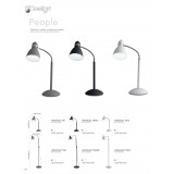 FANEUROPE I-PEOPLE-L NERO | People Faneurope asztali lámpa Luce Ambiente Design 52cm kapcsoló flexibilis 1x E27 króm, fekete, fehér