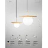 FANEUROPE I-CHAPLIN-S45 NER | Chaplin-FE Faneurope függeszték lámpa Luce Ambiente Design 1x E27 matt fekete, opál