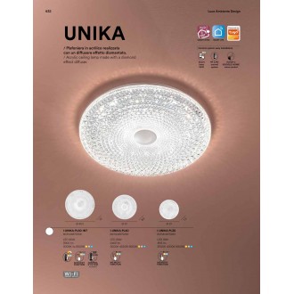 FANEUROPE I-UNIKA-PL40 | Unika Faneurope mennyezeti lámpa Luce Ambiente Design kerek állítható színhőmérséklet 1x LED 2400lm 3000 - 4000 - 6000K kristály hatás