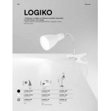 FANEUROPE I-LOGIKO-L NER | Logiko Faneurope asztali lámpa Luce Ambiente Design 42,5cm kapcsoló flexibilis 1x E14 króm, fekete, fehér